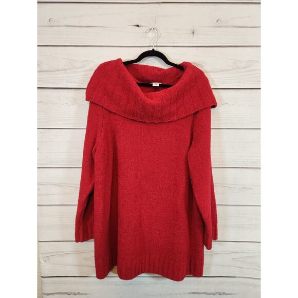 Catherines Women's Red Shawl Neck Knit Pullover Sweater Size‎ 2X - Picture 1 of 5